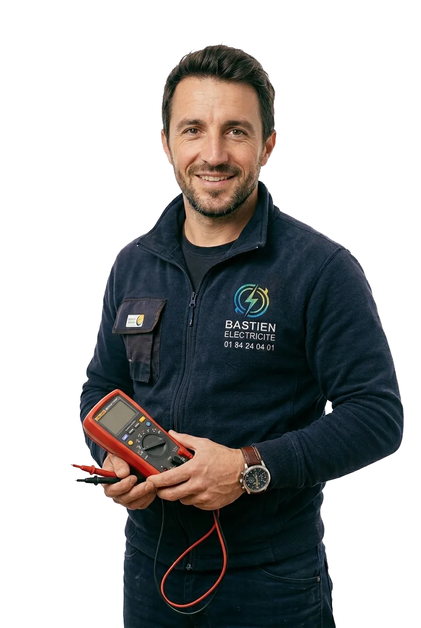 Portrait de Bastien, artisan électricien à Franconville